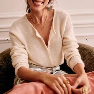 Sezane Gaspard Jumper, Color Ecru, Size Small